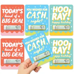 Big Dot of Happiness Party Time - DIY Assorted Happy Birthday Party Cash Holder Gift - Funny Money Cards - Set of 6