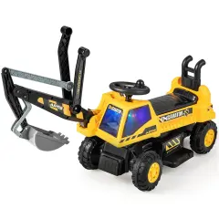 Costway Kids Ride on Excavator Digger Electric Construction Vehicles withLights & Music
