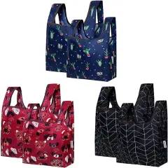 Wrapables JoliBag Collection Reusable Shopping Bag (Set of 6) Cat & Dog Faces