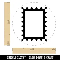 Postage Stamp Border Self-Inking Rubber Stamp for Stamping Crafting Planners Brown