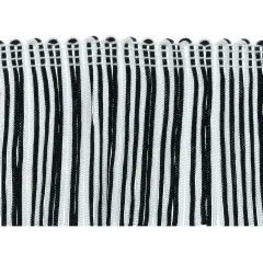 5 Yards of 2" Multicolor Chainette Fringe Trim | 5 yard cut Black/White