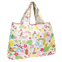 Wrapables Large Foldable Tote Nylon Reusable Grocery Bag Hawaiian Fun