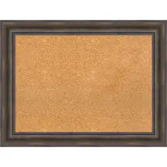 Rustic Pine Wood Framed Corkboard, Natural Cork Rustic Pine Brown