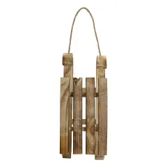 Northlight Rustic Wooden Sleigh with Twine Rope Christmas Wall Decoration - 16" Brown