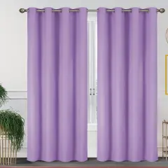 55'' X 84'' Solid Thermal Blackout Panels- 2 Pack (15 Colors) Purple