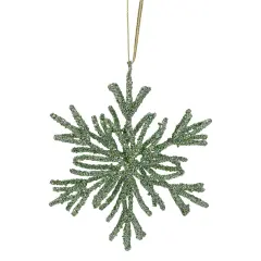 Northlight Glitter Snowflake Christmas Ornament - 7.5" - Green