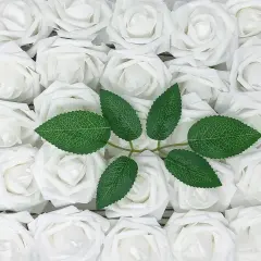 Wrapables Artificial Rose Flower, Real Touch Flowers for DIY Wedding Bouquets and Centerpieces White