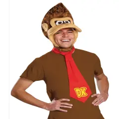 Adult's Nintendo Donkey Kong Headpiece And Tie Kit Costume Accessory
