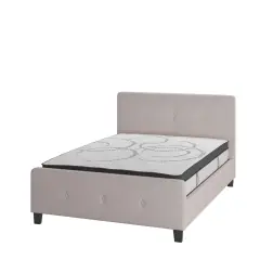 Emma and Oliver Tufted Platform Bed with 10 Inch Pocket Spring Mattress