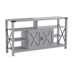 Merrick Lane Green River Media Console with Open and Closed Storage Coastal Gray
