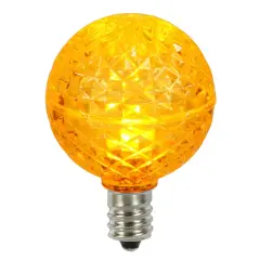 Vickerman Club Pack of 25 LED G40 Yellow Faceted Replacement Christmas Light Bulbs