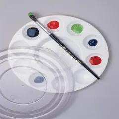 School Smart Plastic Paint Palette with Lid, 7 Inches, Pack of 12
