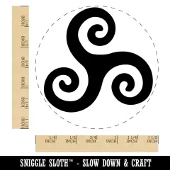Triskele Triskelion Triple Spiral Celtic Symbol Self-Inking Rubber Stamp for Stamping Crafting Planners Blue