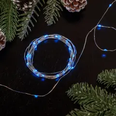 Northlight LED Micro Fairy Christmas Lights - Blue - 6ft Copper Wire - 20ct
