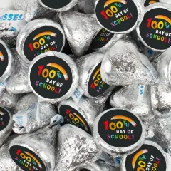 100th Day of School Candy Party Favors Chocolate Hershey's Kisses BulkRainbow