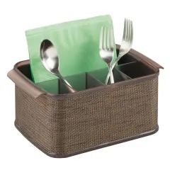 mDesign Plastic Cutlery Storage Organizer Caddy Bin