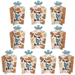 Big Dot of Happiness My First Rodeo - Table Decorations - Little Cowboy 1st Birthday Party Fold and Flare Centerpieces - 10 Count