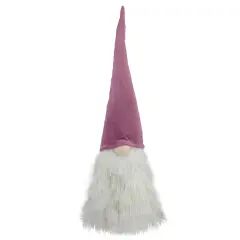 Northlight Lighted Gnome with Beard and Pointy Hat Christmas Decoration - 17" - Mauve Pink