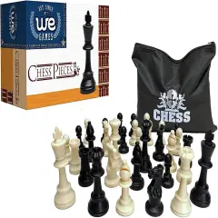 WE Games Plastic Staunton Tournament Chess Pieces, 3.75 in King