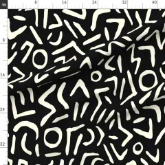 Various Fabrics by the Yard or Fat Quarter Geometric Abstract Bold Graphic Artistic Tribal Style Black Ivory Custom Printed Fabric by Spoonflower