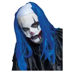Fun World Adults Blue Creepy Clown Wig Halloween Accessories, - One Size