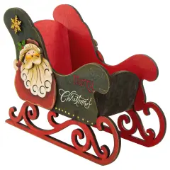 Northlight Santa Claus "Merry Christmas" Sleigh Decoration - 11.5" Red