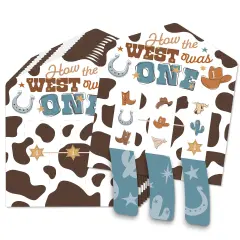 Big Dot of Happiness My First Rodeo - Little Cowboy 1st Birthday Party Game Pickle Cards - Pull Tabs 3-in-a-Row - Set of 12