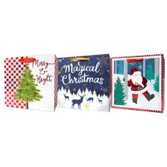 Lindy Bowman Pack of 3 Assorted Medium Christmas Gift Bags with Handle Multi