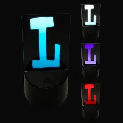 Letter L Uppercase Cute Typewriter Font 3D Illusion LED Night Light Sign Nightstand Desk Lamp
