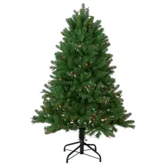 Northlight 4' Pre-Lit Full Sierra Noble Fir Artificial Christmas Tree, Multi Lights Green