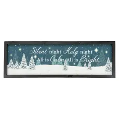 Northlight 23.5" Framed Silent Night Christmas Wall Sign Blue