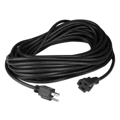 Northlight Three-Prong Outdoor Extension Power Cord with End Connector - 100' - Black
