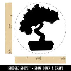Bonsai Tree Solid Self-Inking Rubber Stamp for Stamping Crafting Planners Green