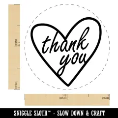 Thank You in Heart Self-Inking Rubber Stamp for Stamping Crafting Planners Black