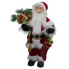 Northlight 2' Standing Santa Christmas Figure with Presents Red