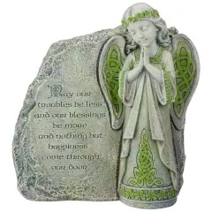 Roman 9.75" Gray Joseph's Studio Irish Blessing Angel Outdoor Patio Garden Statue