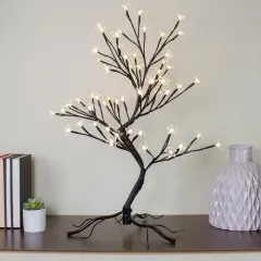Northlight Pre-Lit Japanese Sakura Blossom Artificial Tree - 25" - Warm White LED lights Black