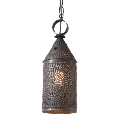 Irvins Country Tinware 15-Inch Electrified Hanging Lantern in Kettle Black