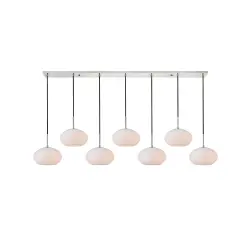 Baxter 7 Lights Chrome Pendant With Frosted White Glass