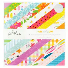 Pebbles Double-Sided Paper Pad 12"X12" 24/Pkg-Holographic Foil, Fun In The Sun