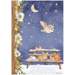Stamperia Rice Paper Sheet A4-Sweet Night, Winter Valley