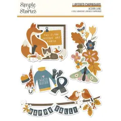 Acorn Lane Layered Chipboard-4/Pkg