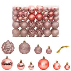 Christmas Baubles 100 pcs1.2" / 1.6" / 2.4" Pink and Rose