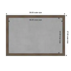 Hardwood Narrow Wood Framed Magnetic Board Hardwood Mocha