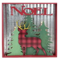 Gerson 13.75" Lighted Reindeer "Noel" Christmas Wall Decoration Red