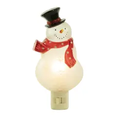 Northlight Snowman Wearing Red Scarf Christmas Night Light - 6.75" White