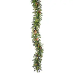 9' x 16" Cheyenne Garland 290T 100 Warm White LED Green