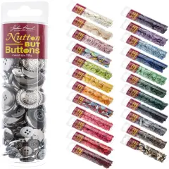 John Bead Nutton But Buttons Assorted Mixed Sizes, 130g Silver