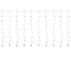 Northlight LED Stars Curtain Christmas Lights - Warm White - 7.5' Clear Wire - 120ct