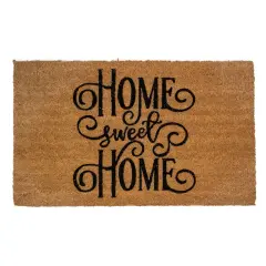 Northlight Natural Coir Rectangular "Home Sweet Home" Doormat 18" x 30" Brown
